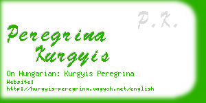 peregrina kurgyis business card